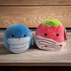 Squishmallows vermicelli 7" and scarlet 8" nwt 