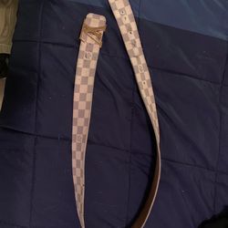 Louis Vuitton Damier Ebene belt with gold LV buckle