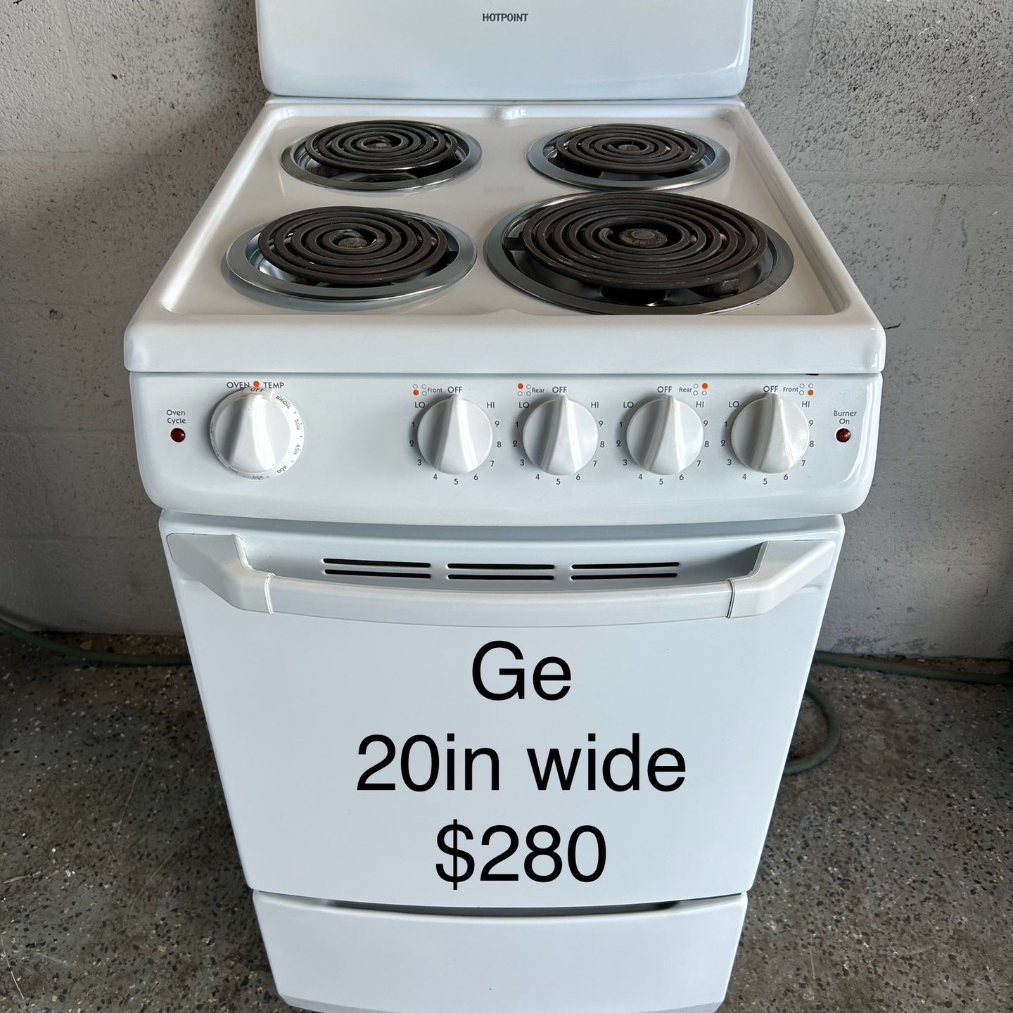 Ge Mini Stove Range 20 In