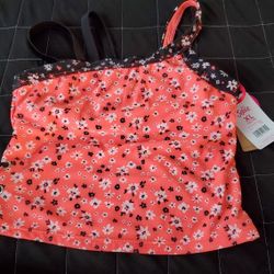 Orange And Black Bikini Top Size 16/18