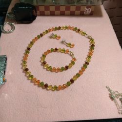 Sterling Silver Chain Set Beautiful Pice Beading Vintage 