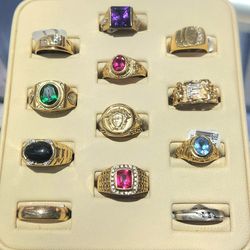 10k 14k gold birthstone mens womens rings