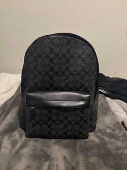 Coach Signature Backpack in Charcoal Black