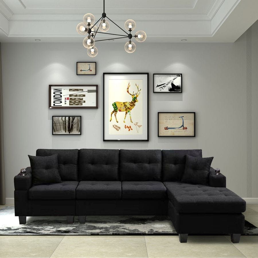 BRAND NEW SECTIONAL COUCH WITH CUP HOLDERS