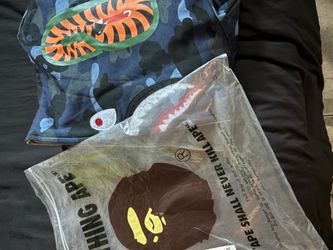Dark blue bape hoodie size small