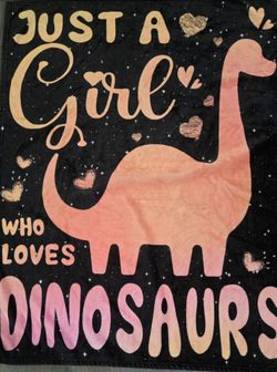 Girl and her Dino throw blanket
