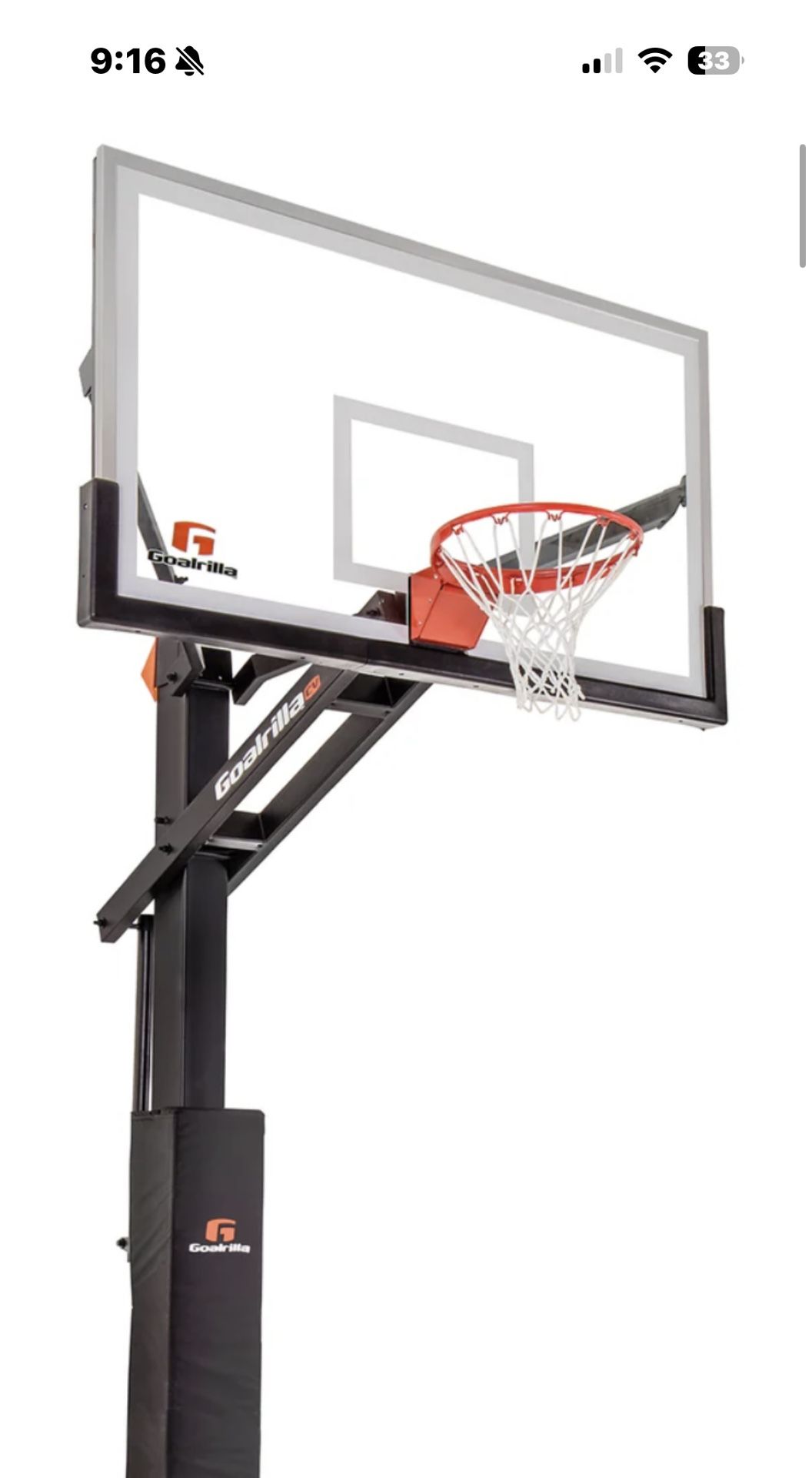 Used Goalrilla Basketball Hoop