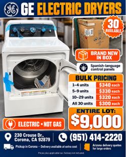 GE ELECTRIC DRYERS — 30 AVAILABLE!