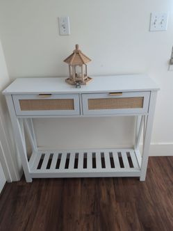 Boho entryway table with drawers