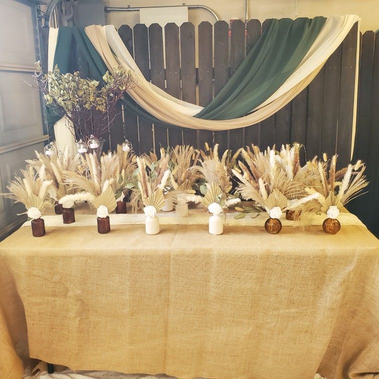 Woodland/Vintage Pooh/Boho/Rustic Decorations. Perfect for Baby Shower, Bridal Shower, Wedding, Party. Buy as Set(s): Boho Dried Flower Bouquet 