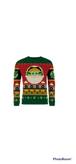 Ugly Christmas Baby Yoda Sweater Size XL