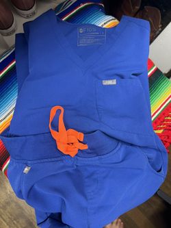 Figs Scrubs Set Royal Blue