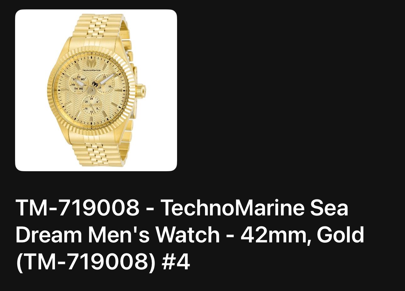 TechnoMarine Sea Dream Men’s Watch – 42mm Gold