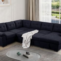 New! Upholstered Large Sectional sofa Bed, Sectional, Sofa, Sofabed, Sofa Bed, Sleeper Sofa, Sectional Sofa With Pull-out Bed, Large Sofa With Storage