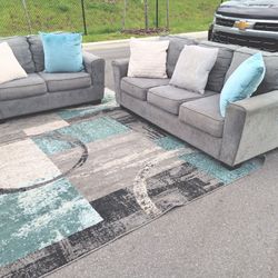 Gray Sofa and Loveseat Set 