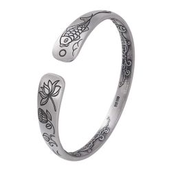 Silver open bracelet