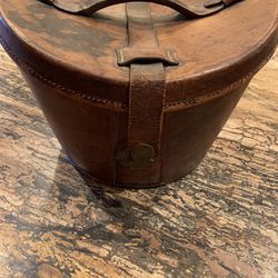 Antique Victorian Leather Top Hat Case Luggage