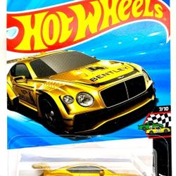 HOT WHEELS Bentley Continental GT3 Gold Race Day Car