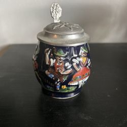 Reinhold Merkelbach Grenzhausen lidded Stein number 3813 "Tyrolean Dancers"