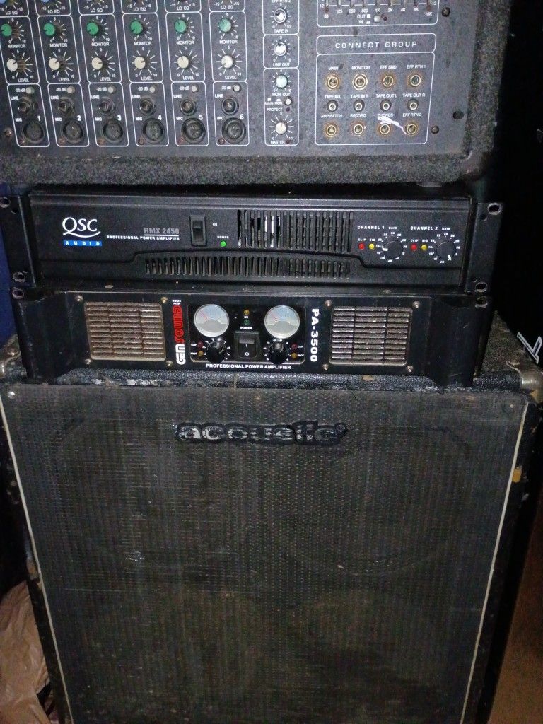QSC Power Amplifier RMX 2450 , And Gemsound PA 3500 Power Amplifier
