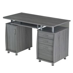 Grey Complete Workstation Computer Desk