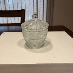 KIG Indonesia glass candy dish with lid 