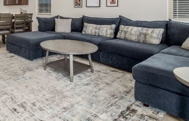 Deep Blue Sectional 5 Piece W Chaise - Smoke FREE Home - Excellent Shape