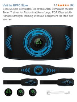 EMS Muscle Stimulator, Electronic ABS Stimulator Muscle Toner Trainer for Abdominal/Arms/Legs, FDA Cleared Ab Fitness Strength Training Workout Equipm