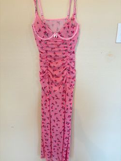 Roses pink lingerie dress