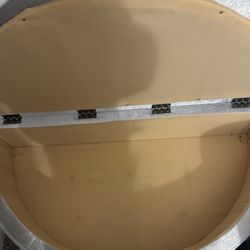 Gray Tufted Ottoman With Storage 