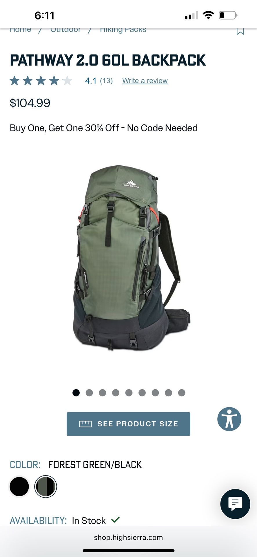 Sierra Avenger 55 Backpack