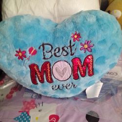 Best Mom Ever Heart 💞 Shaped  Fuzzy Pillow