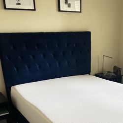 Queen Bed Set: Panel, Mattress, and Box Spring