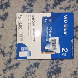 WDBS3F0020BNC-WRSN visible on the packaging, this is a Western Digital Blue SN5000 2TB NVMe SSD. 