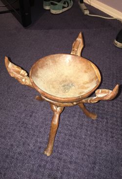 Wooden bowl and stand from Africa