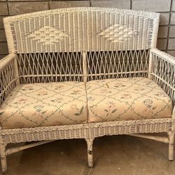 Vintage Wicker Loveseat