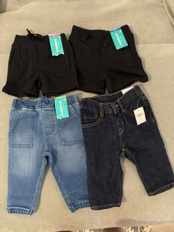 2 Baby Shorts and 2 Baby Denim Pants 3 months - 9 months - NEW