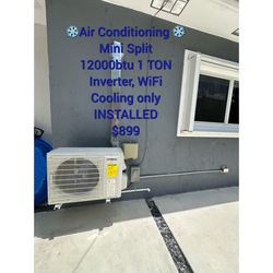 A/C Mini Split 12000 BTU 1 Ton,  Wifi (With INSTALLATION)