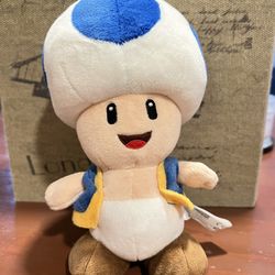 Super Mario Bros Red Toad Stuffed Plush All Star 8" Little Buddy 