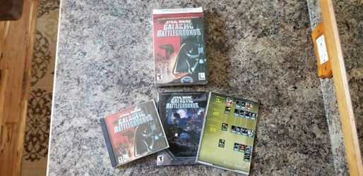 Star Wars: Galactic Battlegrounds Box Set (PC CD-Rom) Disc, Instructions, Poster