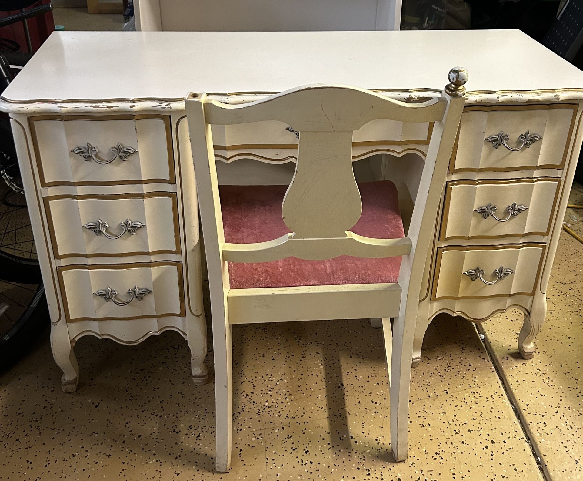 Vintage Childrens  Desk And Chair -Dixie