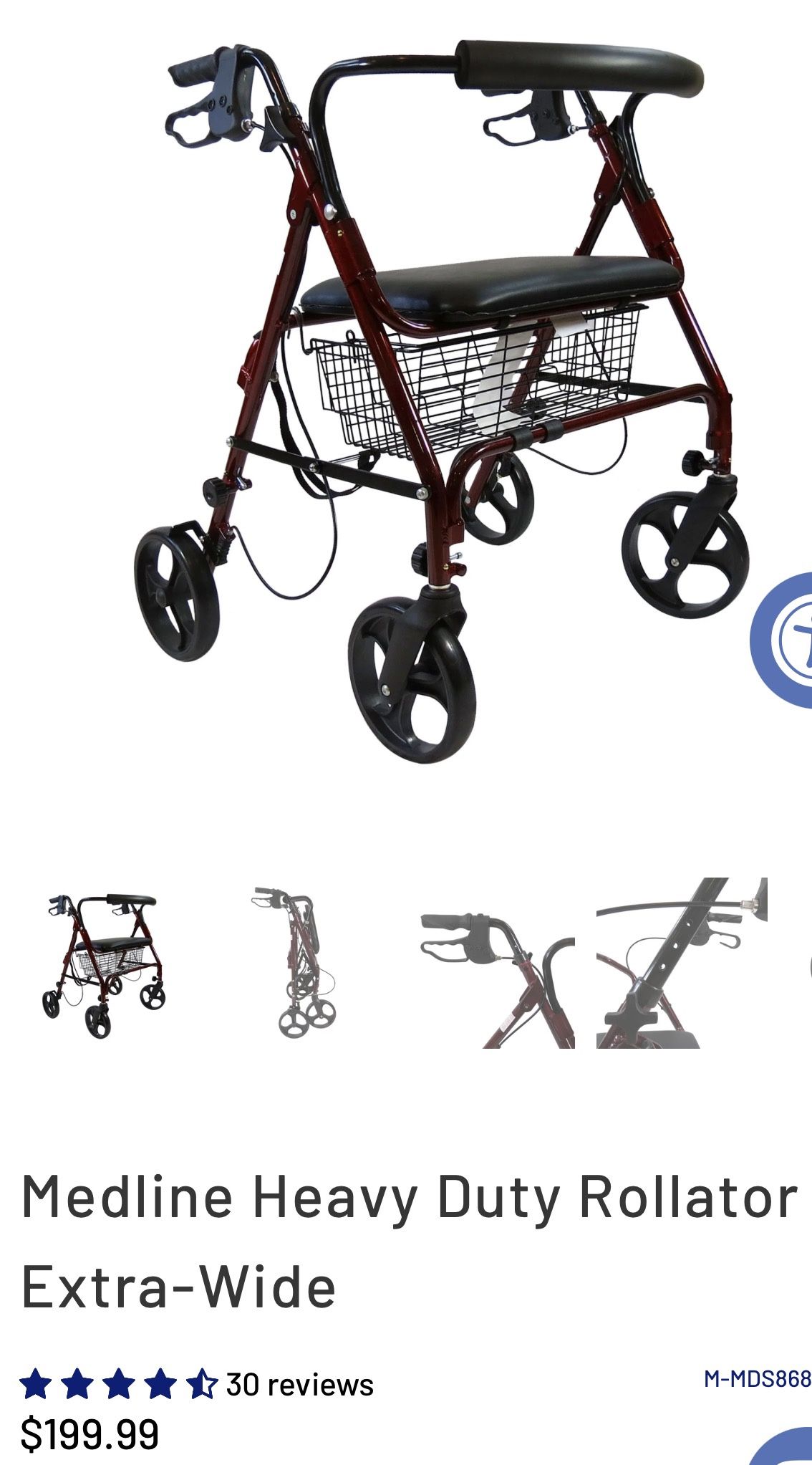 Brand New Rollator Walker with Storage Basket