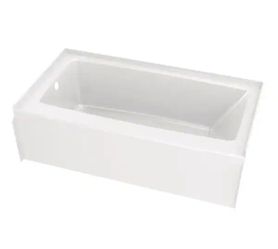 Delta Classic 500 60 in. x 32 in. Alcove Deep Soaking Bathtub with Left Drain in High Gloss White