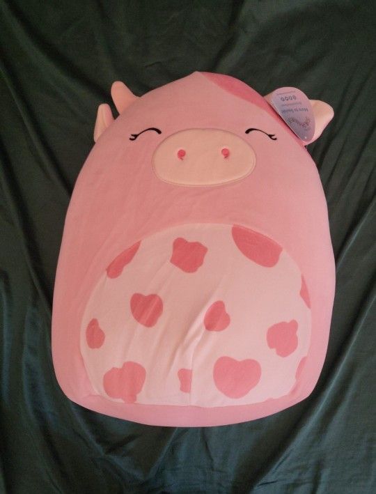 NWT 16" Stuffed Plush Squishmallow Clay The Pink Cow