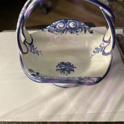 hand-painted ceramic baske