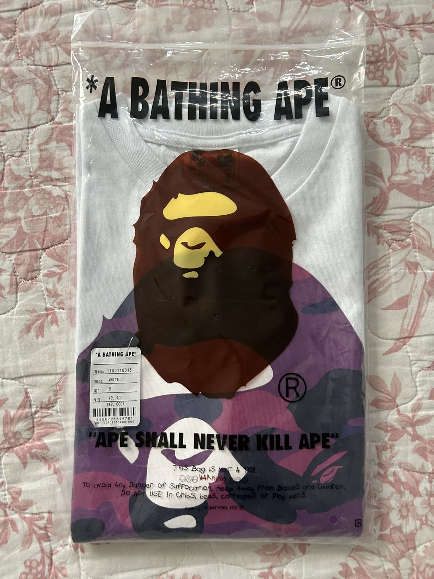 White And Purple BAPE t-shirt