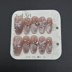 Press On Nails Handmade Size M Reusable