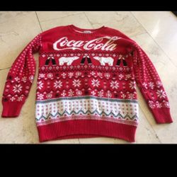 COCA COLA POLAR BEAR WINTER SWEATER RED WHITE CHRISTMAS Women