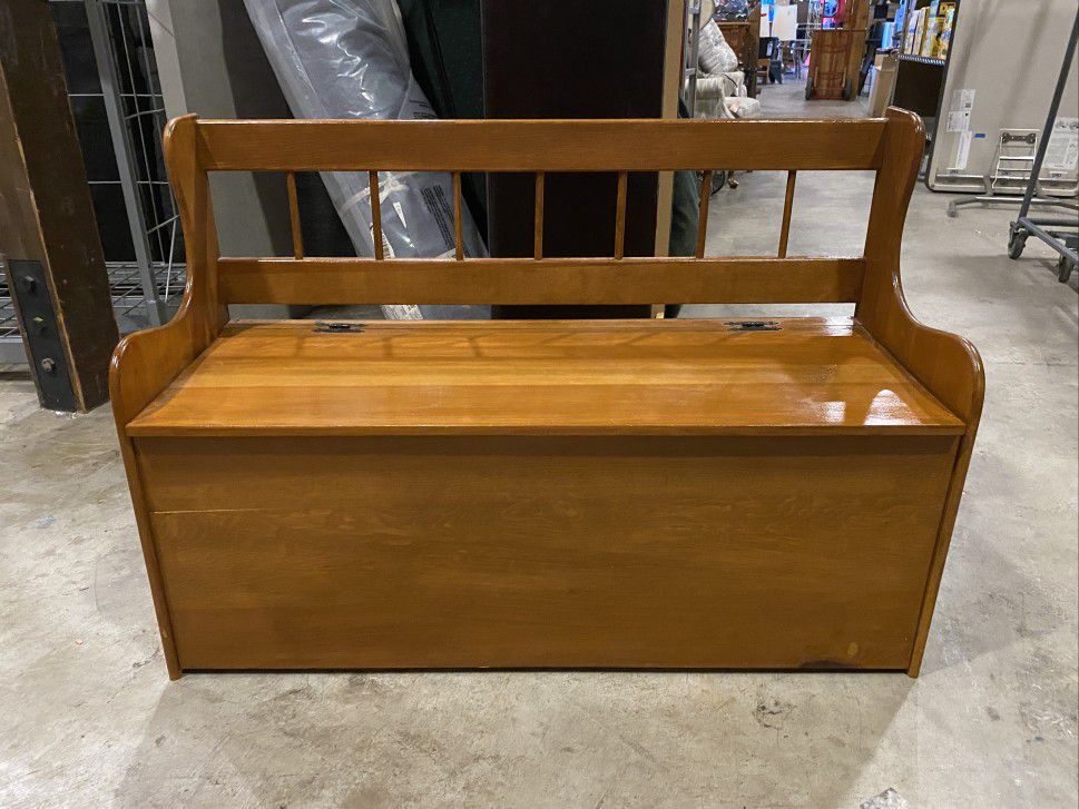All Wood Storage Seat Entry Bench