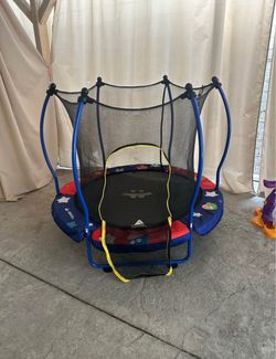 Kids Mini Trampoline with Safety Enclosure Net